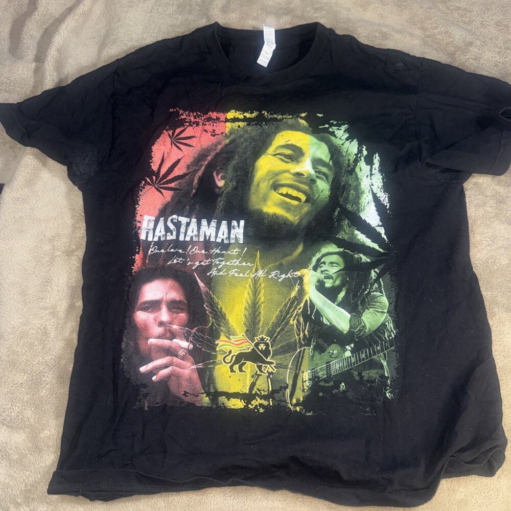 Vintage‎ Bob Marley American Apparel T-Shirt, Black Cotton Men’s Size Medium